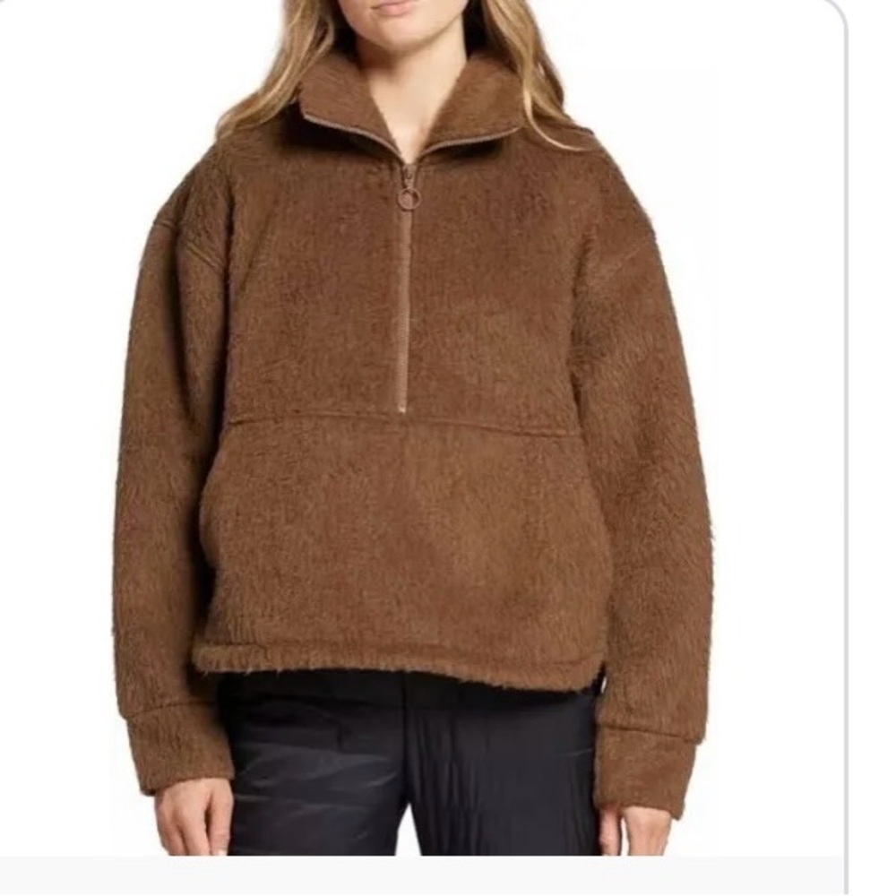 Alpine Design Womens Sweater‎ Knit 1/2 Zip, Brown, Size XXL